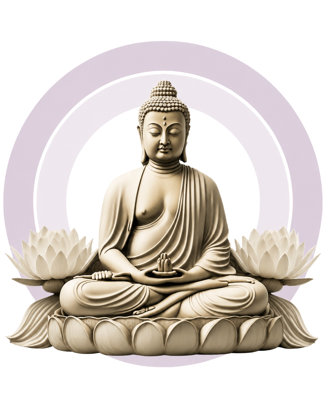 Bouddha et fleurs de lotus
